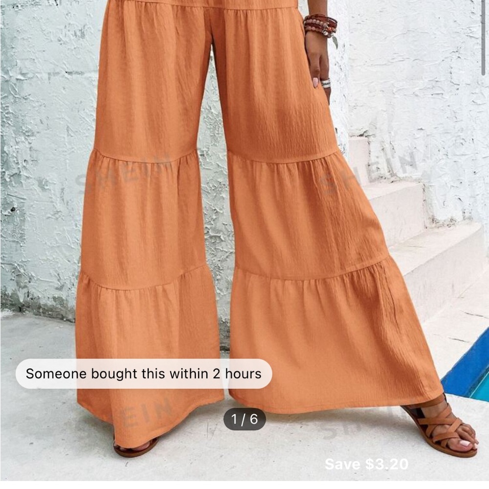 Orange flowy pants